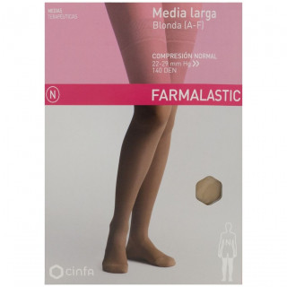 Farmalastic Media Larga Blonda (A-F) Compresión Normal  T-Reina Plus Beige 1Ud