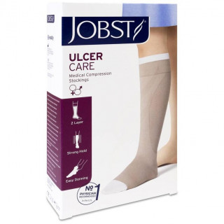 Jobst Ulcercare Media Compresión Fuerte Sin Cremallera Beige Talla L, 1 Unidad