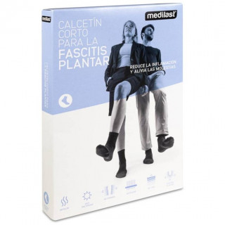 Medilast Calcetín Corto Para Fascitis Plantar Color Negro Talla S, 1 Ud