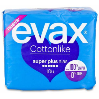 Evax Compresas Cottonlike Superplus Con Alas 10Uds
