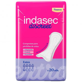 Indasec Discreet Extra Compresas Para Pérdidas De Orina 20U