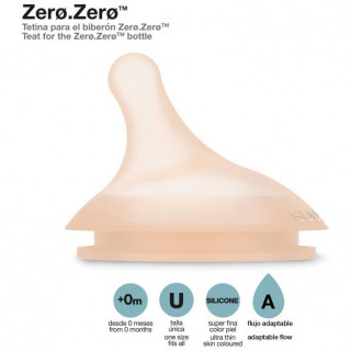 Suavinex Tetina Biberón Zero.Zero Fujo Adaptable, 2 Uds