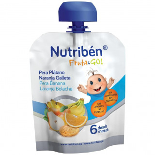 Nutribén Fruta %26 Go! Pera, Plátano, Naranja Y Galleta, 90 G