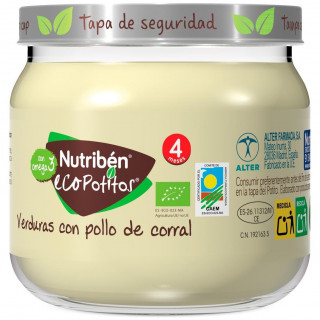 Nutribén Ecopotitos Judías Verdes Con Pollo De Corral Y Omega3 120G