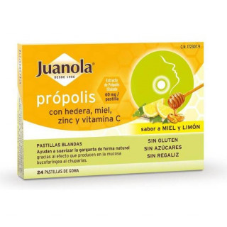 Juanola Pastillas Própolis + Hedera Con Miel, Zinc Y Vitamina C, 24 Uds