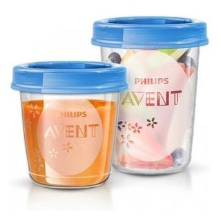 Avent Recipientes Leche Materna 10X180Ml + 10X240 + 20 Tapas + Cuchara 1 Libro De Recetas