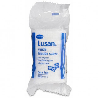 Lusan Venda De Gasa Hidrofila Cambric Fijación Suave 7 Cm X 5 M, 1 Ud