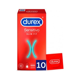 Durex Profiláctico Sensitive Slim Fit, 10 Unidades