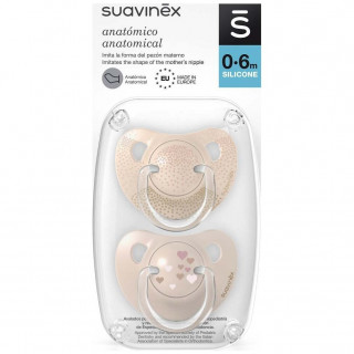 Suavinex Chupete Silicona Anatomico Clasico 0-6M 2 Uds