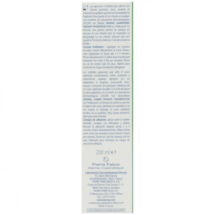 Ducray Sensinol Champú Tratante Fisioprotector, 200 Ml