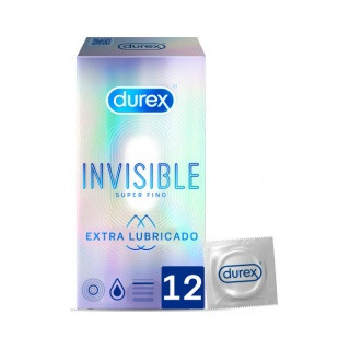 Durex Invisible Extra Lubricado Preservativos 12Uds